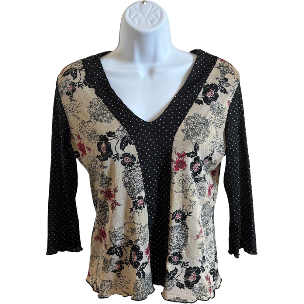 Jessica Max PL Y2K Blouse Cream V-Neck